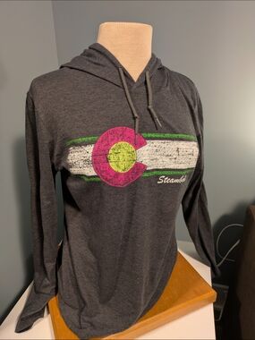 Dark Gray Hoodie with Pink & Lime Colorado Graphic